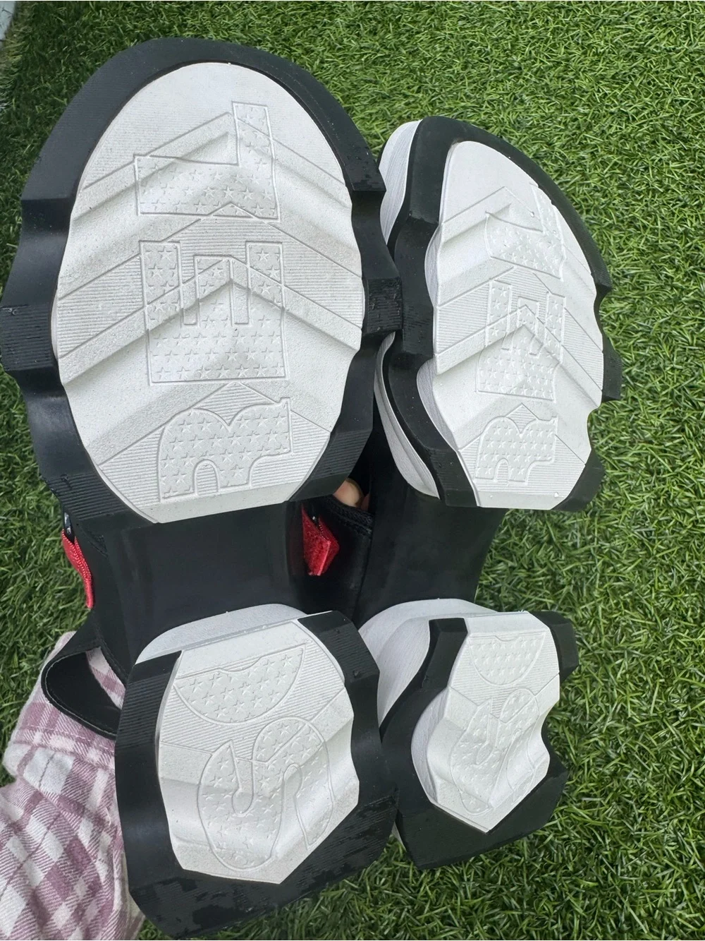 SOREL Kinetic Impact Y-Strap Sandals Womens 10.5 Black White Platform NWOB - Picture 10 of 13